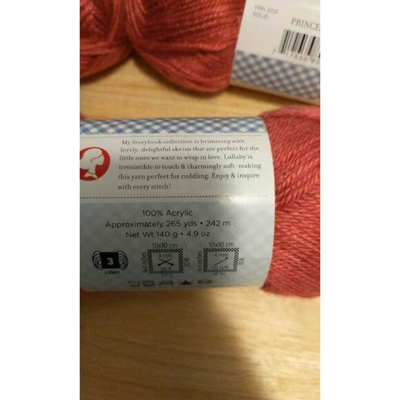 Stitch Studio Storybook Lullaby Princess Pink 420g acrylic yarn lot of 3 skeins - Picture 4 of 4